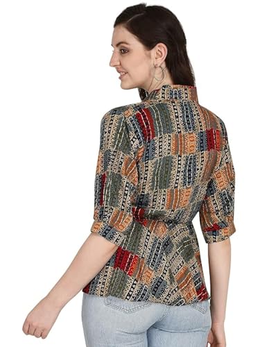 OM SAI LATEST CREATION Women Solid Western Top with Half Sleeves for Office Wear, Casual Wear, Under 399 Top for Women Top (Grey