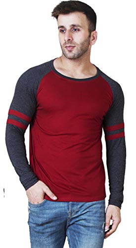 Veirdo Mens Full Sleeve Round Neck Cotton Regular Fit T-Shirt -