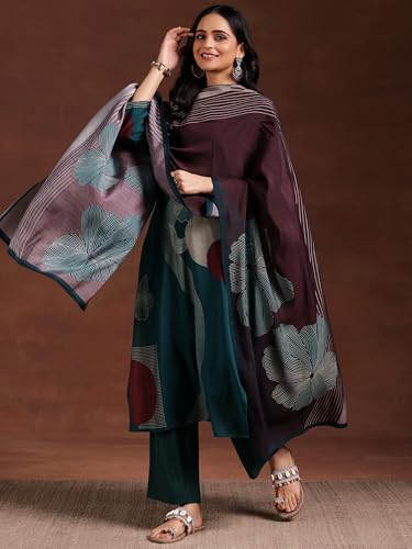 Libas WomenS Silk Blend Kurta Set (36769Or_Teal Blue