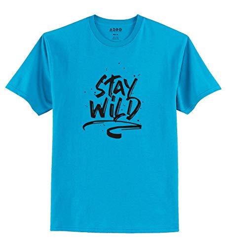 ADRO Stay Wild Design Printed T-Shirt for Men (RNR-S36-SWW-MI_Mint_XL)
