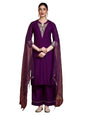 Varanga Zari Embroidered Neck Kurta With Trouser And Dupatta.