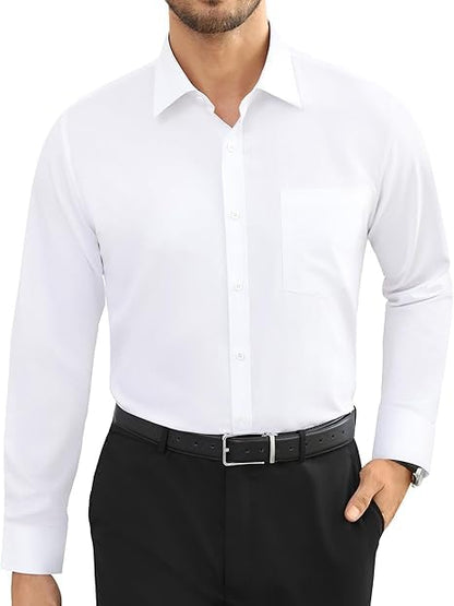 CB-COLEBROOK Mens Cotton Casual Classic Design Button Up Shirt with Chest Pocket, Male Clothes for Spring and Fall Business Occ