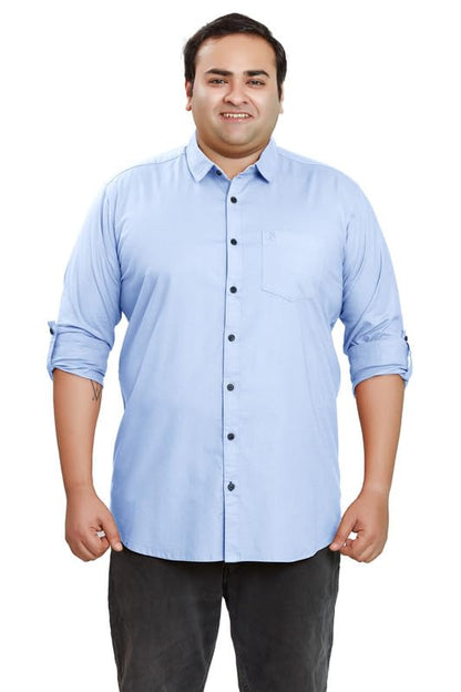 BE ACTIVE Mens Casual 100% Cotton Solid Plus Size Shirt || Plus Size Shirts for Men || Casual Plus Size Shirt || Casual Wear Sh
