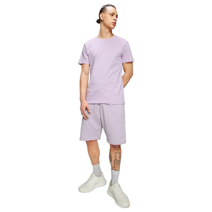 Bewakoof Mens Solid 100% Cotton T-Shirt- Regular Fit, Round Neck, Half Sleeves Purple