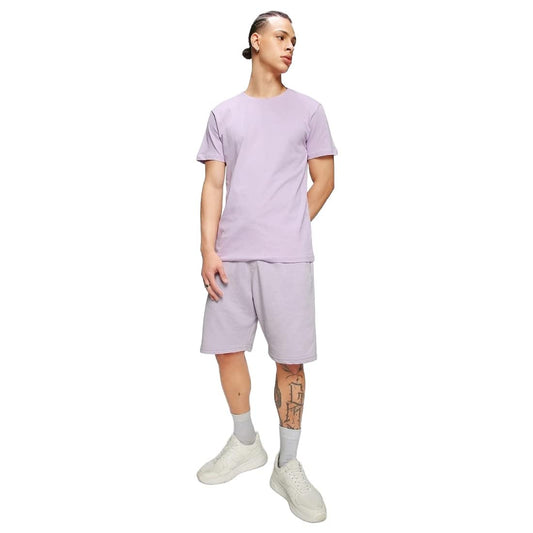 Bewakoof Mens Solid 100% Cotton T-Shirt- Regular Fit, Round Neck, Half Sleeves Purple
