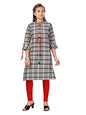 Aarika Girls Cotton Kurti Legging Set (KL-K-428_Grey-Red_40)