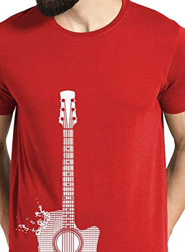 ADRO Graphic Design Printed T-Shirts for Men's (RNR-M-Gut-RD_Red_L)