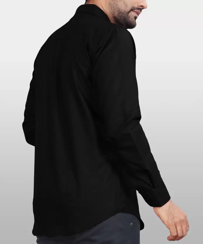 CB-COLEBROOK Mens Regular Fit Solid Soft Touch Cotton Casual Shirt with Pocket Design with Spread Collar & Full Sleeves (Availa