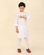 Fabindia Boy's Cotton Embroidered Regular Kurta (1034264WHITE_White