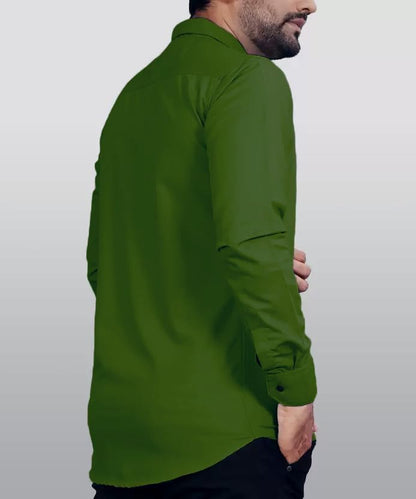 CB-COLEBROOK Mens Regular Fit Solid Soft Touch Cotton Casual Shirt with Pocket Design with Spread Collar & Full Sleeves (Availa