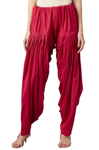 Aurelia WomenS High Rise Loose Fit Patialas (Crk60025-01123_Red_X-Large), Xl