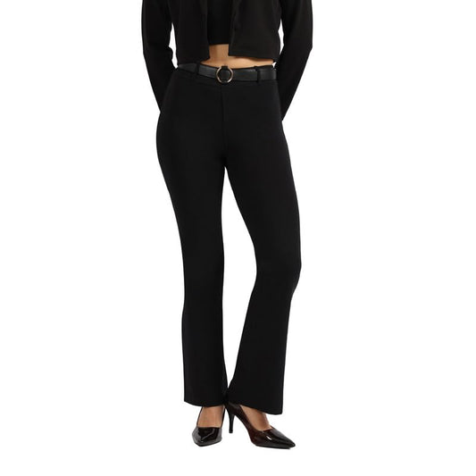 BlissClub AM:PM Cotton Flare Pants - Lite | Tall - Above 5.5 | Cotton Pants | Belt Buckles | Classic Patch Pockets | High Waist