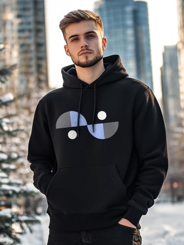Nobero MenS Cotton Blend Neck Hooded Regular Fit Sweatshirt (1M-Twho-C0680_Black (X_Large)