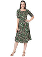 Selvia Western Dress For Women|Crepe Dress For Women|Fit & Flare Dress|Floral Printed Dress For Women|One Piece Dress For Women