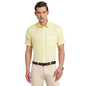 Turtle Men Cotton Solid Regular Fit Half Sleeve Formal Shirts Yellow