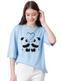 KOTTY Womens Cotton Blend Printed Oversized T-Shirts