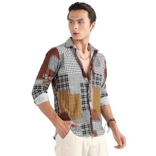 Campus Sutra Mens Regular Fit Shirt (CBSSSM23_CSMSSRT5814_Brown