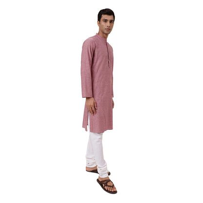 Fabindia MenS Cotton Woven Slim Fit Kurta (1030815Red_Red