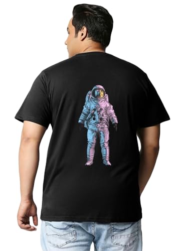 Bewakoof Mens Universal Astro Graphic Printed Cotton Jersey Plus Size T-Shirt - Oversized Fit, Round Neck, Half Sleeves_595701_