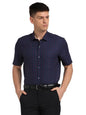 Turtle Men Giza Cotton Regular Fit Check Half Sleeve Formal Shirt Navy