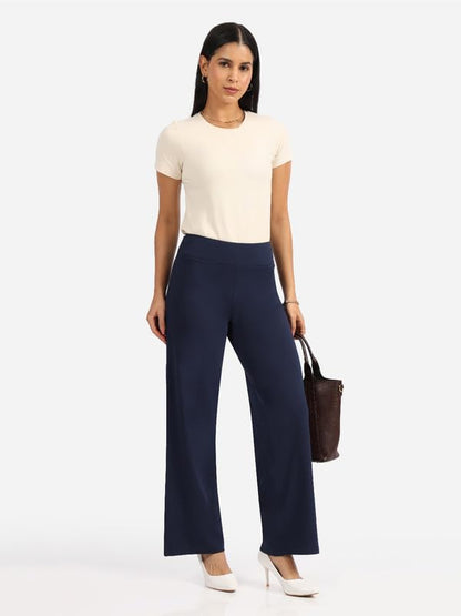 BlissClub AM:PM Cotton Wide Leg Pants - Lite,Tall Above 55, Cotton Pants, Wide Waistband, Slit at Hem, Side Pockets