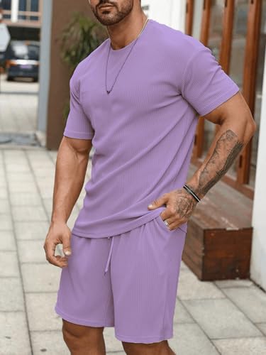 SHIENZY Mens Casual Solid Printed Night Suit Co-Ord Set || T-Shirt and Shorts Nightwear Set || Sleepwear/Loungewear for Regular