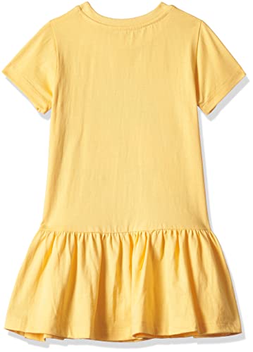 T2F Girls Cotton Printed Regular Fit Casual Dress Yellow
