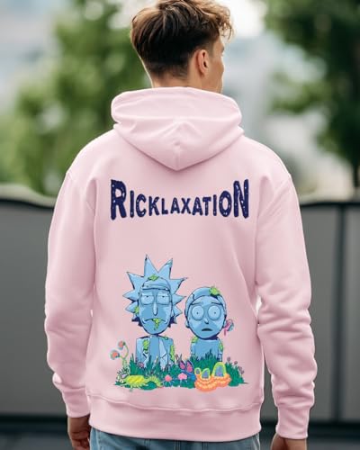 Bewakoof Official Rick and Morty Merchandise Mens Graphic Print Oversized Fit Full Sleeve Fleece Hoodies