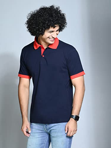 Greciilooks T-Shirts For Men| Solid Plain T-Shirts| Polo-Collar Neck T Shirt| Half Sleeves Casual T-Shirt For Men| Regular Wear