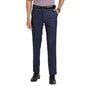 Turtle Men Pv Stretch Navy Blue Check Slim Fit Formal Trouser