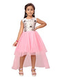 Aarika Girl's Nylon Skater Knee-Length Dress (FK-A-22157_Pink_22)