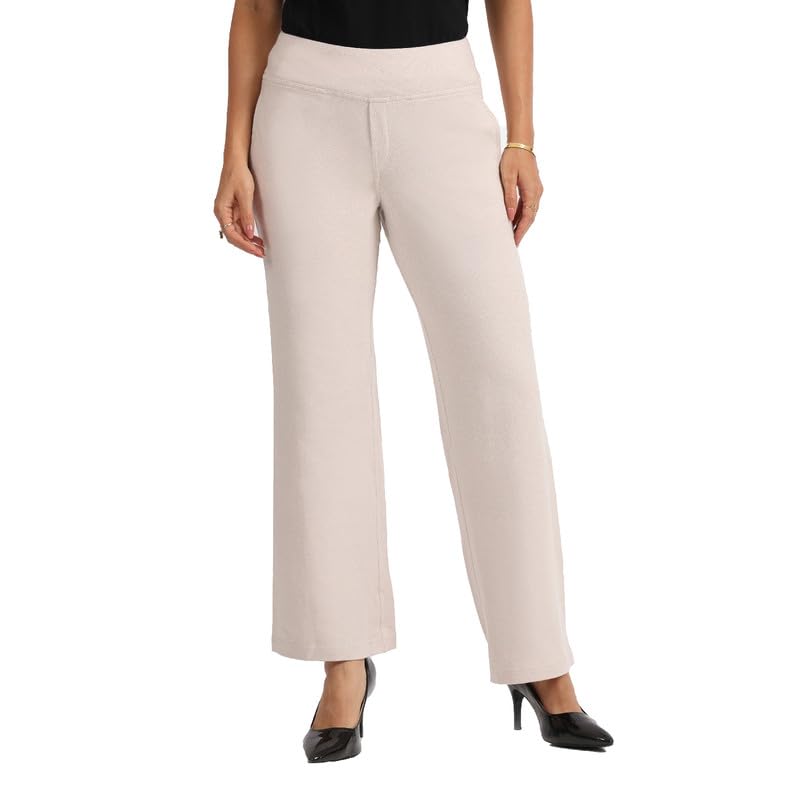 BlissClub Work-to-Wine Twill Flare Pants -Tall Above 55, Twill Pattern, Cotton Pants, Breathable and Stretchy