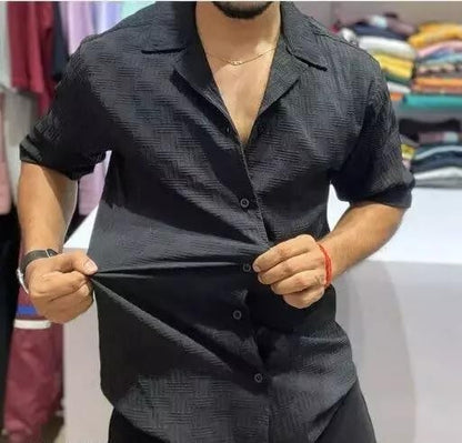 Funky Rich Funkyrich Textured Popcorn Shirts For Men || Casual Shirt For Men || Shirt For Men|| Men Stylish Half Sleeve Shirt ||
