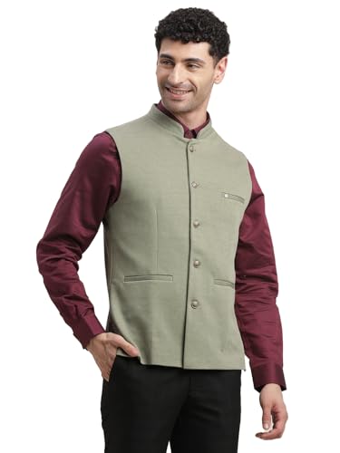 Turtle Men Knitted Grey Nehru Jacket