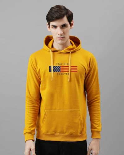 ADRO Printed Hoodie for Men, Cotton Sweatshirt, XL, Red, Model H24-FLAG-RD