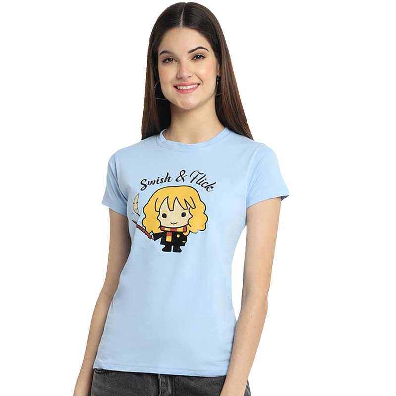 Preneum Womens Cotton Regular Fit Latest Graphic Stylish Printed Short Sleeves Casual T-Shirt || Trendy (Pack 4), Blue & Black