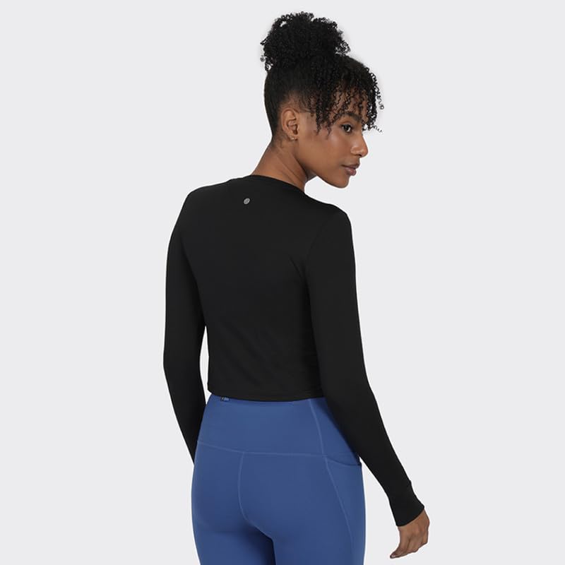 BlissClub Aerocool Training Crop Top | Crop fit | Full Sleeves | Thumbhole