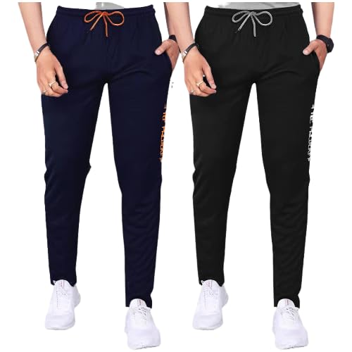 Tee Projekt Lycra Combo Soild & Zippered Pockets Style Regular Fit Track Pant for Men Jogger, Gym Wear, Yoga