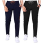 Tee Projekt Lycra Combo Soild & Zippered Pockets Style Regular Fit Track Pant for Men Jogger, Gym Wear, Yoga