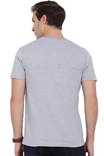 ADRO Men's V Neck Combo Plain Cotton T-Shirts_VCM2-PLN-GR-SK