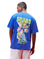 Veirdo Mens Oversized Baggy Fit Drop Shoulder Graphic Printed Design Short Sleeve Colour T-Shirt in Size
