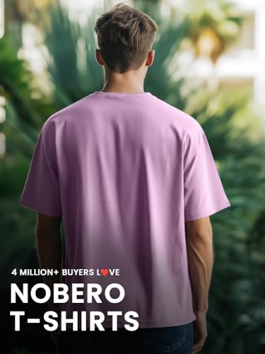 Nobero MenS Graphic Print Regular Fit T-Shirt (1M-Twts-C0744_Mauve