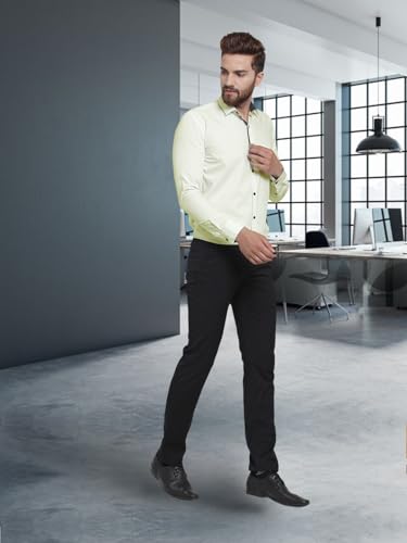 Pinkmint Mens Long Sleeve Button Down Shirt for Men Collared Casual Formal Soild Shirt