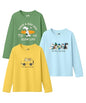 SHODOX Boys Cotton Blend Printed Regular fit Long Sleeve T-Shirt (Pack of 3)