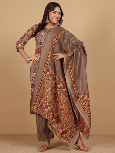Varanga Women Ethnic Floral Printed Kurta WihTrouser & Dupatta