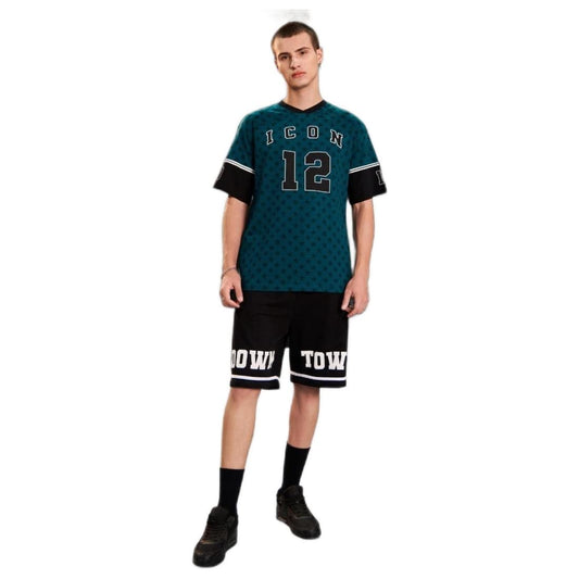 Bewakoof Mens Gru Graphic Print Cotton T-Shirt- Oversized Fit, V-Neck, Half Sleeves 548181_Green_L