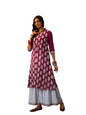 ZIYAA Pink Georgette Flare Kurta Sharara Set(SGKUGR4051ANDSH)