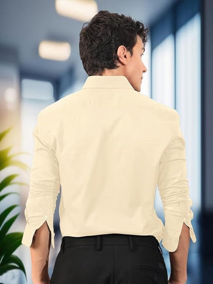 Pinkmint Cotton Soild Combo Men Shirt Formmal Wear Office Wear Regular Fit Shirt
