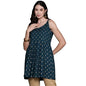 anubhutee Women's Viscose Rayon Printed Navy Blue Straight Kurti