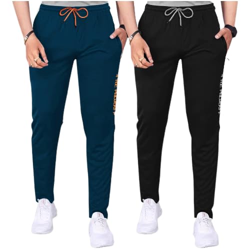 Tee Projekt Lycra Combo Soild & Zippered Pockets Style Regular Fit Track Pant for Men Jogger, Gym Wear, Yoga